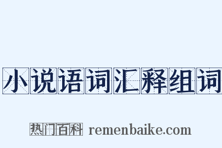 小说语词汇释组词是什么意思的图片